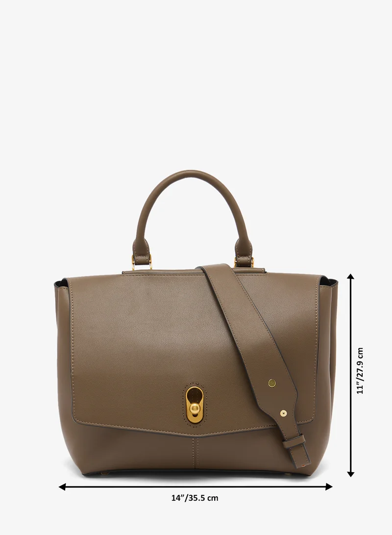 ELLA  Flap Top Handle Bag With Gold Accent for Women | Best Price UAE